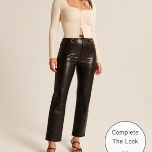 Abercrombie curve love vegan leather ankle straight pants